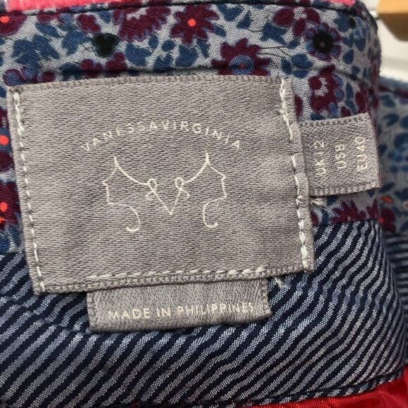 Anthropologie Vanessa Virginia Red Floral Corduroy Knee length pencil skirt Sz 8 - Picture 5 of 16